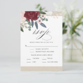Romantische Bloemen RSVP met Menu (Staand voorkant)