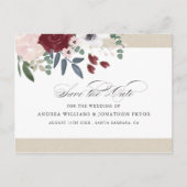 Romantische Bloemen Save the Date Briefkaart (Voorkant)