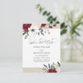 Romantische Bloemen Save the Date Kaart (Staand voorkant)