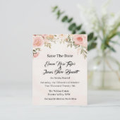 Romantische bloemen save the date kaart (Staand voorkant)