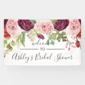Romantische Bloemen Shower Welkom Banner (Horizontaal)