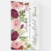 Romantische Bloemen Shower Welkom Banner (Verticaal)