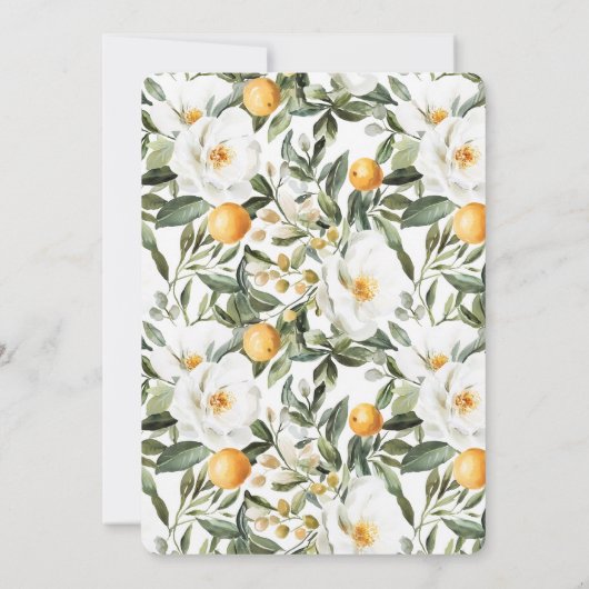 Romantische Bloemen Sinaasappels Sicilië Vrijgezel Kaart (Achterkant)