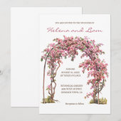 Romantische bloemen sprookjesachtige krans bruilof kaart (Voorkant / Achterkant)