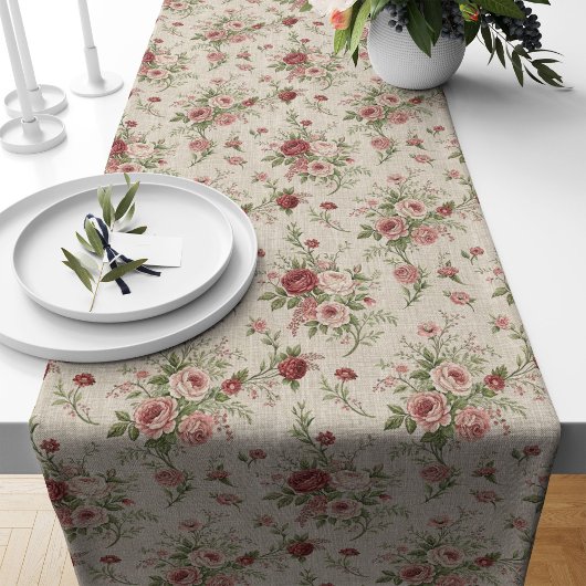Romantische Bloemen Tafelloper Shabby Chic Look