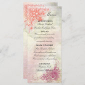 Romantische Bloemen Trouwmenu Sjabloon Menu (Voorkant / Achterkant)