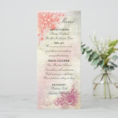 Romantische Bloemen Trouwmenu Sjabloon Menu (Staand voorkant)