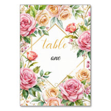 Romantische Bloemen Trouwtafel Nummer