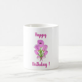 Romantische bloemen tulp verjaardag Minimalist Koffiemok