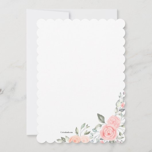 Romantische Bloemen Uitnodiging (Achterkant)