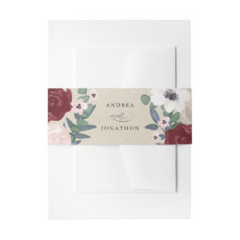 Romantische Bloemen Uitnodiging Belly Band Uitnodigingen Wikkel