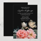 Romantische Bloemen Uitnodiging Kaart (Voorkant / Achterkant)