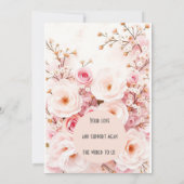 Romantische Bloemen Uitnodiging voor het Huwelijk  (Achterkant)