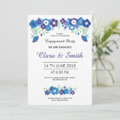 Romantische bloemen uitnodiging voor verlovingsfee (Staand voorkant)