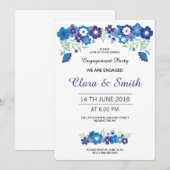 Romantische bloemen uitnodiging voor verlovingsfee (Voorkant / Achterkant)