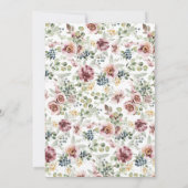 Romantische bloemen vintage bruiloft uitnodiging (Achterkant)