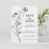 Romantische Bloemen Water Kleur Save the Date Kaar Kaart (Staand voorkant)