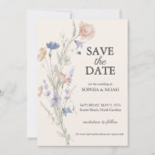 Romantische Bloemen Water Kleur Save the Date Kaar Kaart (Voorkant)