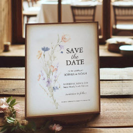 Romantische Bloemen Water Kleur Save the Date Kaar Kaart