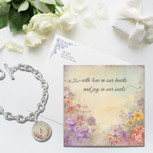 Romantische Bloemen Waterverf bruiloft Dank u kaar Bedankkaart