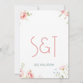 Romantische Bloemen Waterverf Huwelijksuitnodiging Kaart (Achterkant)