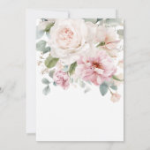 Romantische bloemen waterverf rozen bruiloft kaart (Achterkant)