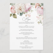 Romantische bloemen waterverf rozen bruiloft menu (Voorkant)
