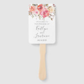 Romantische Bloemen Waterverf Trouwprogramma Handwaaier (Voorkant)