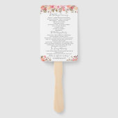 Romantische Bloemen Waterverf Trouwprogramma Handwaaier (Achterkant)