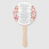 Romantische Bloemen Waterverf Trouwprogramma Handwaaier (Achterkant)