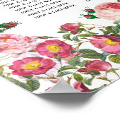 Romantische  bloemen Weddenschappenkaart Poster (Hoek)