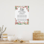Romantische  bloemen Weddenschappenkaart Poster (Keuken)