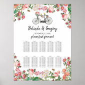 Romantische  bloemen Weddenschappenkaart Poster (Voorkant)