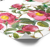 Romantische  bloemen Weddenschappenkaart Poster (Hoek)