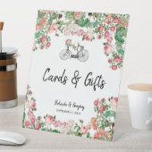 Romantische  bloemen Weddenschapskaarten Reclamebord Met Voetstuk (Insitu)