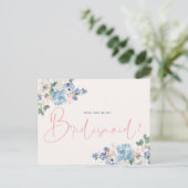 Romantische bloemen zal je mijn bruidsmeisje kaart (Staand voorkant)