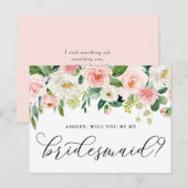 Romantische bloemen zullen je zijn mijn Bridesmaïd Briefkaart (Voorkant / Achterkant)