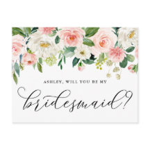 Romantische bloemen zullen je zijn mijn Bridesmaïd