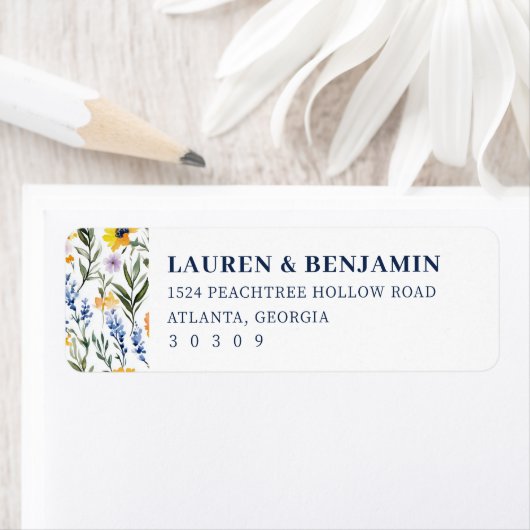 Romantische bloemenaquarelrand etiket (Insitu)