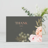 Romantische bloemenbedankkaart kaart (Staand voorkant)