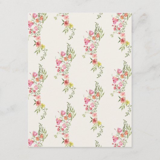 romantische bloemenbogen Digitale bruiloft Details Kaart (Achterkant)