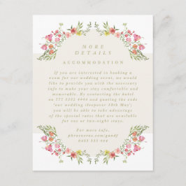 romantische bloemenbogen Digitale bruiloft Details Kaart