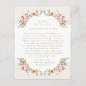 romantische bloemenboog lente tuin bruiloft detail informatiekaartje (Voorkant)