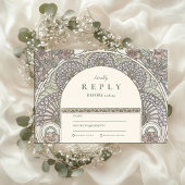 Romantische Bloemenboog Save the Date bruiloft RSVP Kaartje