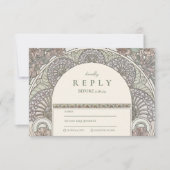 Romantische Bloemenboog Save the Date bruiloft RSVP Kaartje (Voorkant)