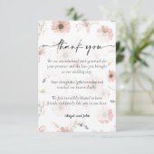 Romantische bloemenbruiloft bedankkaart (Staand voorkant)