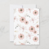 Romantische bloemenbruiloft bedankkaart (Achterkant)