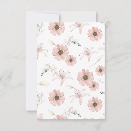 Romantische bloemenbruiloft bedankkaart (Achterkant)