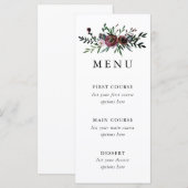 Romantische Bloemenbruiloft Menu Kaart (Voorkant / Achterkant)