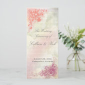 Romantische bloemenbruiloft programma Sjabloon (Staand voorkant)